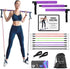 Portable Pilates Bar Kit with Resistance Bands, Guided 8-Week Pilates Plan for Home Equipment