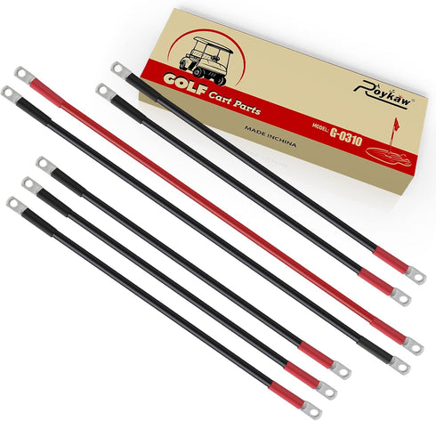 Roykaw Golf Cart Battery Cables for EZGO TXT/Medalist 36/48 Volt 1994-Up Models, Heavy-duty Pure Copper, 4 Gauge/7