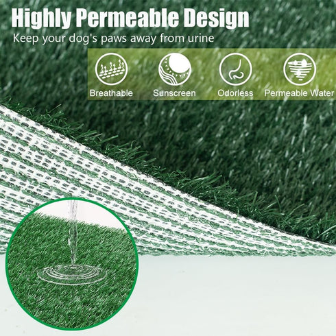 2 20x30 INCH LITA Dog Grass Pad with Tray - Dog Litter Box with Artificial Grass Pads - Potty Tray for Balcony