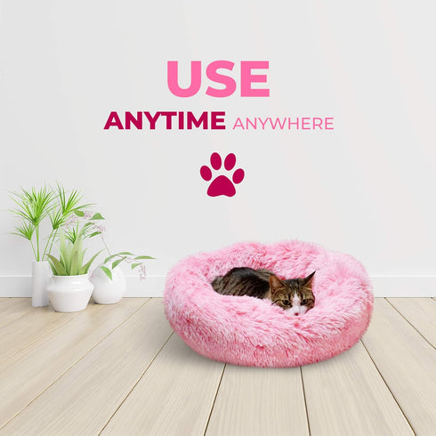 Cat Bed, Washable Cat Beds for Indoor Cats, Calming Pet Bed, Large Cat Bed, Kitty Kitten Bed