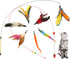 Fashion's Talk Feather Wire Wands Kitten Toys, Worm Teaser Wand Cat Toy with Replacement Pack