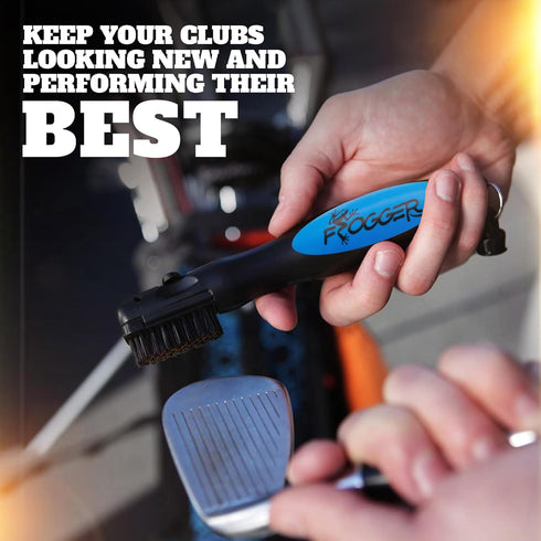 Frogger BrushPro Golf Club Cleaner with Ergonomic Grip and Latch-it Magnet - Professional Brush for Golfers