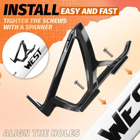 West Biking Ultra-Light Bike Water Bottle Cages, Durable PC Bicycle Bottle Holder with Screws Tool for Cycling