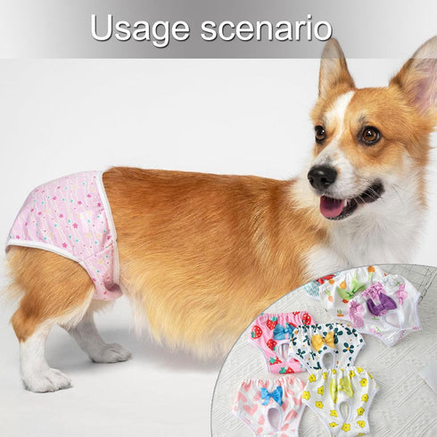 ZHORCIN Dog Diaper Breathable Dress Female Pants Panties Shorts Reusable Doggies Period Diaper Washable