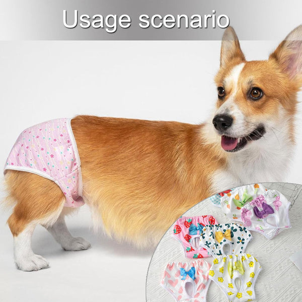XAGMODSHN Dog Diaper Breathable Dress Female Pants Panties Shorts Doggies Period Diaper Washable Pet Period Pants