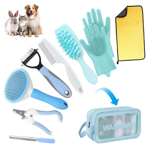 Generic Aglads 3PCS Cat Rabbit Bunny Dog Grooming Kit, Self-Cleaning Slicker Cat &