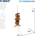 Prevue Hendryx 62803 Naturals Coco Rope Mini Bird Toy - 8 x 2.5