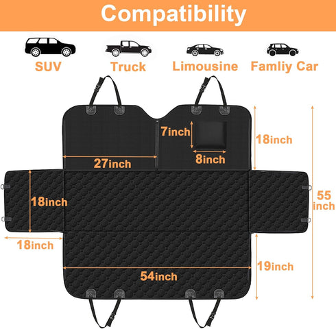 Hammock 2026 600D Mancro Dog for Car, Upgraded Heavy Duty Waterproof & Scratch-Resistant Dog Car Seat Cover, Back Seat
