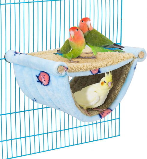 Bird Tent Bed for Cage, Hanging Hammock Snuggle Hut Perch for Parakeet, Budgies, Cockatiels, Conures