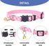 Pet's Company 4 Pack Adjustable Breakaway Cat Collar with Bell, Cute Pattern Collars for Kittens (Pink, 7-11 Inches)