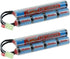Tenergy 2 Pack 9.6V NiMH 1600mAh Rechargeable Butterfly Battery Pack with Mini Tamiya Connector for Airsoft AEG