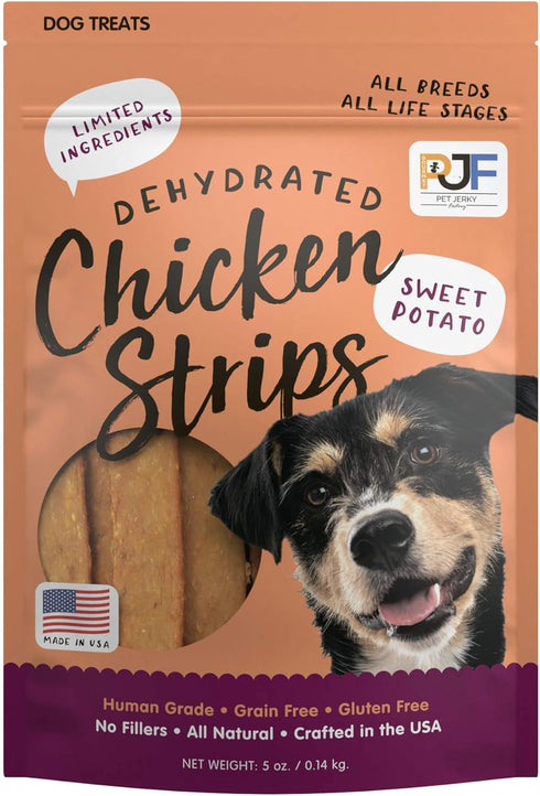 Pet Jerky Factory Premium Chicken and Sweet Potato 5 oz. Dog Jerky Treats | 100% Human Grade | USA Made | High Protein