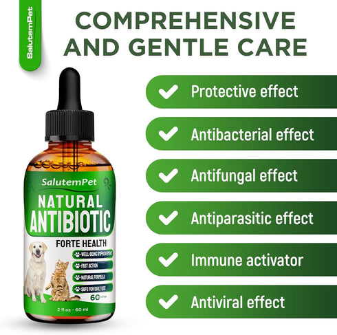 Natural Antibiotics for Dogs, Help with Allergies and UTIs, Herbal Supplement for All Breeds and Ages, 2 oz