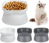 4 Pieces Plastic Tilted Elevated Cat Bowls, Raised Feeding Bowls for Flat Faced Cats, White and Grey