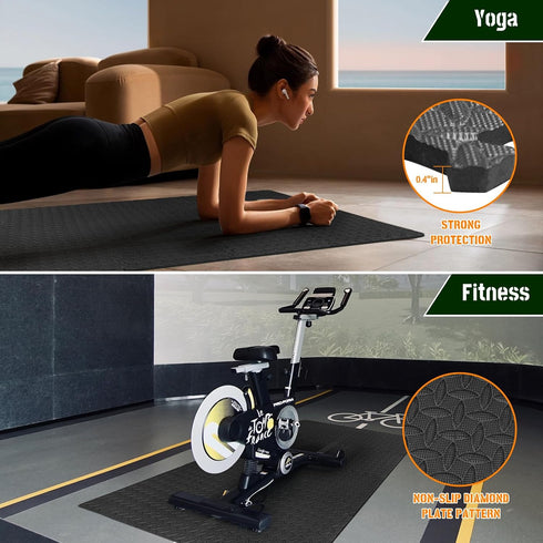 24x24 Inch 0.4 Inch 12 Pack 48 GWT Interlocking EVA Foam Floor Tiles Thick Gym Flooring for Home Gyms Garages