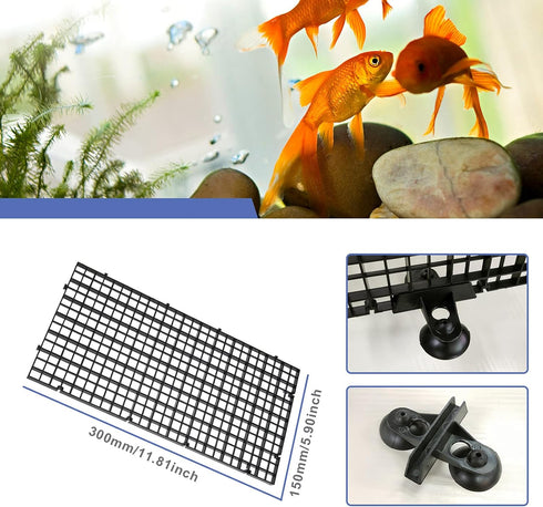 10pcs Aquarium Divider Isolation Board Partition Pane Separator Black Mixed Breeding with 20pcs Sucker Clips
