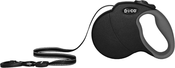 DOCO All Day Adventure Retractable Dog Leash, Medium 16 Feet with Stop-and-Lock Control & Reflective Tape