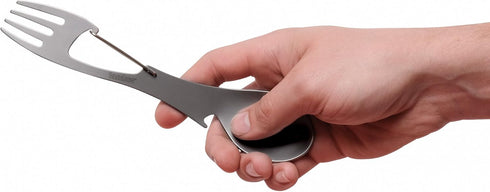 Kershaw Ration Multi Tool Spork, Stainless Steel Spoon, Fork, Carabiner, Bottle Opener, Regular & XL Sizes