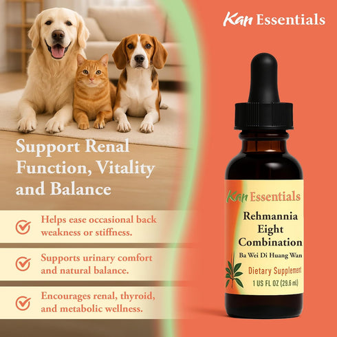 1 oz Kan Herb Company Rehmannia Eight Combination Traditional Chinese Herbal Blend for Dogs and Cats to Support Kidney