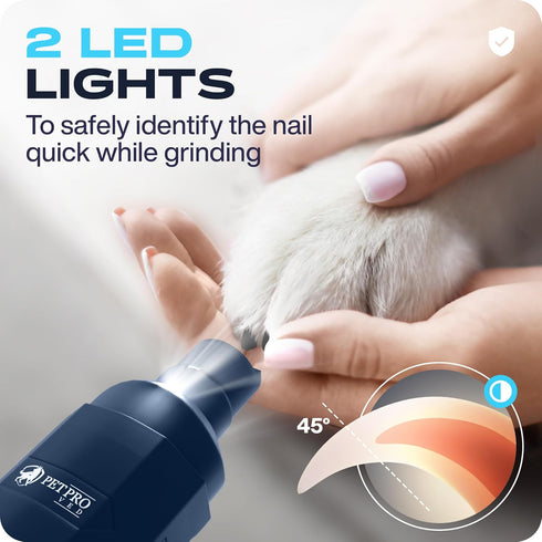 Dog Nail Grinder - Quiet Electric Nail Trimmer for Large Dogs with Guard, Cat Dog Claw Toenail Drill Grinder