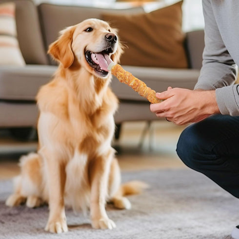 MON2SUN 9 Inch 38.8oz (10 Count-Pack 1) Dog Treats, Chicken Wrapped Rawhide Rolls Snacks, Teeth Cleaning and Long
