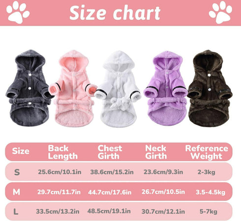 Petyoung Pet Bathrobe Dog Pajama Thickened Hooded Bathrobe Quick Drying and Super Absorbent Dog Bath Towel Soft Pet