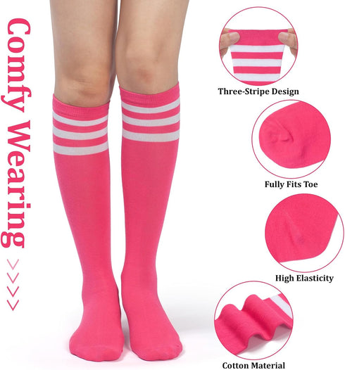 5 Set,Sports 80s ONUPGO Pieces Sweatbands Striped Socks Headband Wristbands High Tube Socks