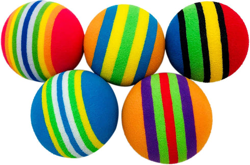 PET SHOW 15pcs Colorful Rainbow Soft Foam Interactive Cat Toy Balls for Indoor Cats & Small Dogs Quiet Playing