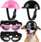 Frienda 4 Pieces Pet Dog Helmet and Goggles Set, Padded Motorcycle Helmet and Sunglasses for Small Dogs