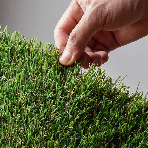 HQ4us 23" 16" 2Artificial Hemmed Dog Grass Pad with Tray Small x Dog Litter Box Toilet for Puppy (No Grate) with Grass