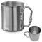 Stainless Steel Mug with Handle, 13.5Oz Coffee Camping Mug with Carabiner for Outdoor Gear