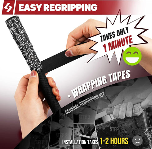 SAPLIZE Golf Grip Wrapping Tapes, 3 or 15 Pack Tacky PU Overgrip Tapes, New Regripping Solution for Golf Clubs