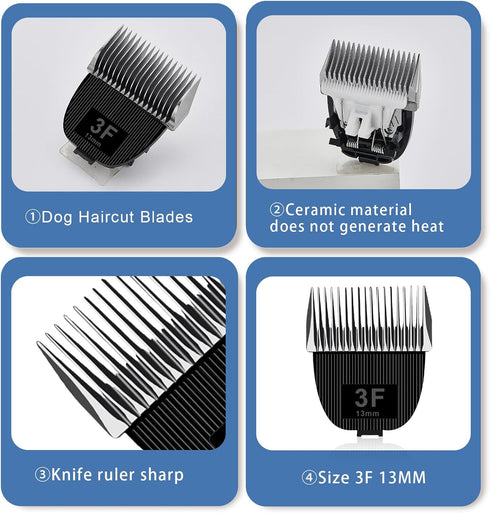 P1 Vacuum,Size-3F 1/2"(13mm),Made Replacement Blade for nebot Pro Pet Grooming Kit & Cut Length of Ceramic Blade
