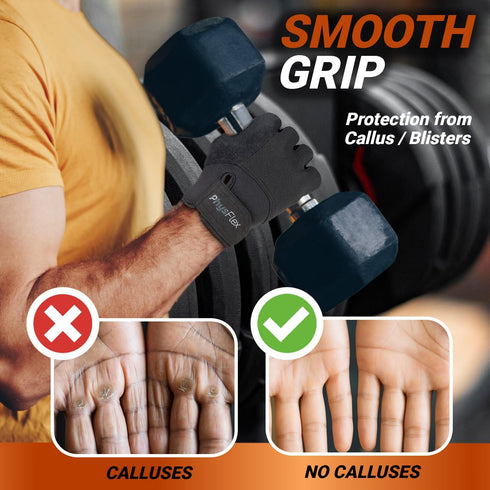 PhysFlex Workout Gloves for Men & Women - Weight Lifting & Gym Gloves with Enhanced Grip, Wrist Support & Palm
