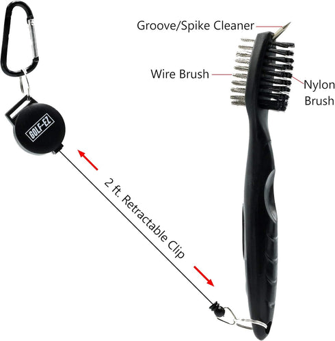 Golf Essentials Kit, Includes Towel, Cleaning Brush, TRI-LINE Ball Alignment Kit, Divot Repair Tool, Ball & Tee Holder