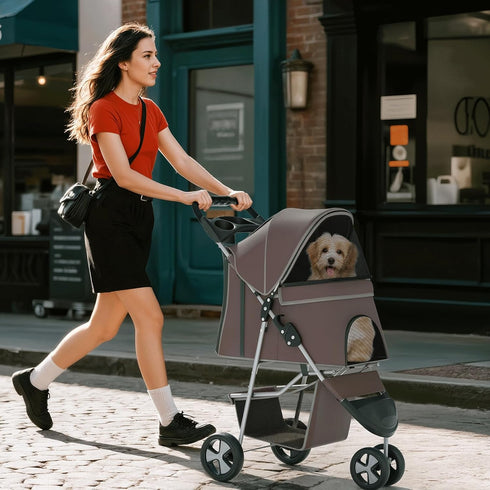 SFIHOME 10 lbs, 30 lbs, 2 3 Pet Stroller for Small Dogs Dog Stroller for Medium Dogs Cat Strollers for Cats, Wheels