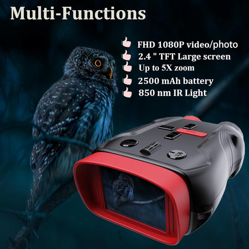 Night Vision Goggles for Kids and Teens - 1080P Binoculars with 7-Levels IR, 32GB Digital Infrared for Hunting and