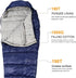 Mummy Sleeping Bag 14-59?, 3-4 Season Lightweight Washable for Outdoor Camping Hiking Travel