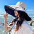 Super Wide Brim Women Sun Hat Cotton Floppy Packable Reversible Wired Edge Hats UV Protection Summer Beach Travel Garden