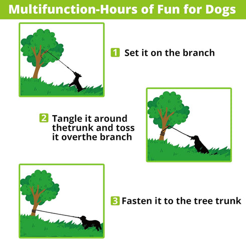 2 Dog Hanging Bungee Tug Toy: Interactive Tether Tug-of-War for Pitbull Small to Large Dogs to Exercise and Fun Solo