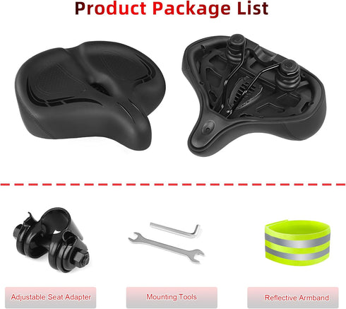Oversized Bike Seat for Peloton Bike & Bike+ | Wide Saddle Replacement for Exercise or Road Bikes, Cushion for Men &