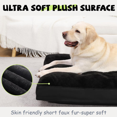 Dog Crate Bed Waterproof Deluxe Plush Dog Beds with Removable Washable Cover, Anti-Slip Bottom for Large, Medium,