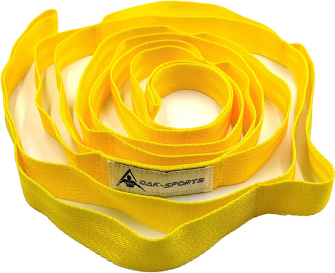 Yoga Stretching Strap with Loops, Non-Elastic Exercise Strap for Physical Therapy, Pilates, Dance, Gymnastics