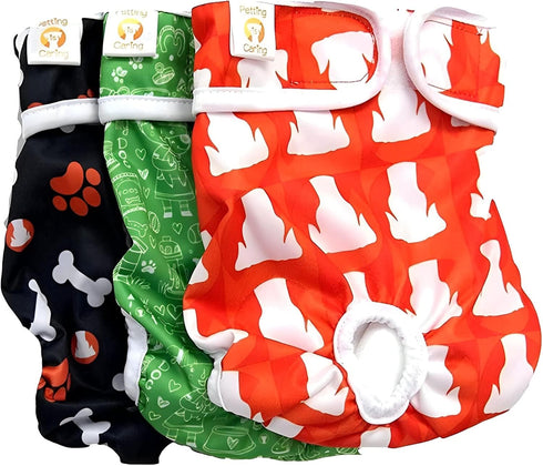 PETTING IS CARING Dog Diapers Washable & Reusable Female and Male Dog