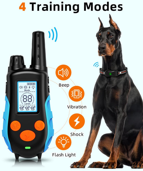 Dog Training Collar, Shock Collar with Remote, Electric Collar for Small Medium Large Breed, Rechargeable E Collar with
