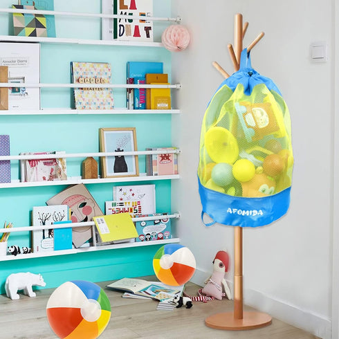 Afomida Backpack 2 Mesh Beach Bag Tote Sand Away beach Large Swim and Pool Toys Balls Storage Bags, Kids Sea Shell Bag