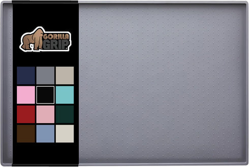 Gorilla Grip 100% Waterproof BPA Free Silicone Pet Feeding Mat, 16x10, Gray, Protects Floors, Dog Cat Food Mats