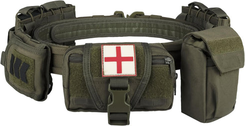 YAKEDA Tactical Duty Belt - Law Enforcement Utility Belt with 7 Pouches