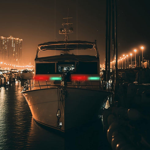 Treela 8 Pcs Kayak Navigation Lights, Waterproof LED Stern Lights for Night Marine Safety (Red, Green, White)