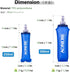 JEELAD Soft Folding Water Bottles BPA-Free Leak-Proof Hydration Bladder TPU Soft Collapsible Flask for Running Hiking